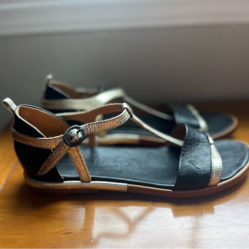 P. Monjo size 36.5 cute sandals. Made in Spain black/metallic. Great condition